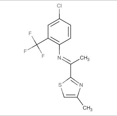 (E)-4-Chloro-N-(1-(4-methylthiazol-2-yl)ethylidene)-2-(trifluoromethyl)aniline
